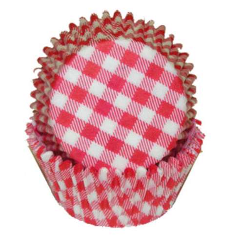 Gingham Red Cupcake Papers - Click Image to Close